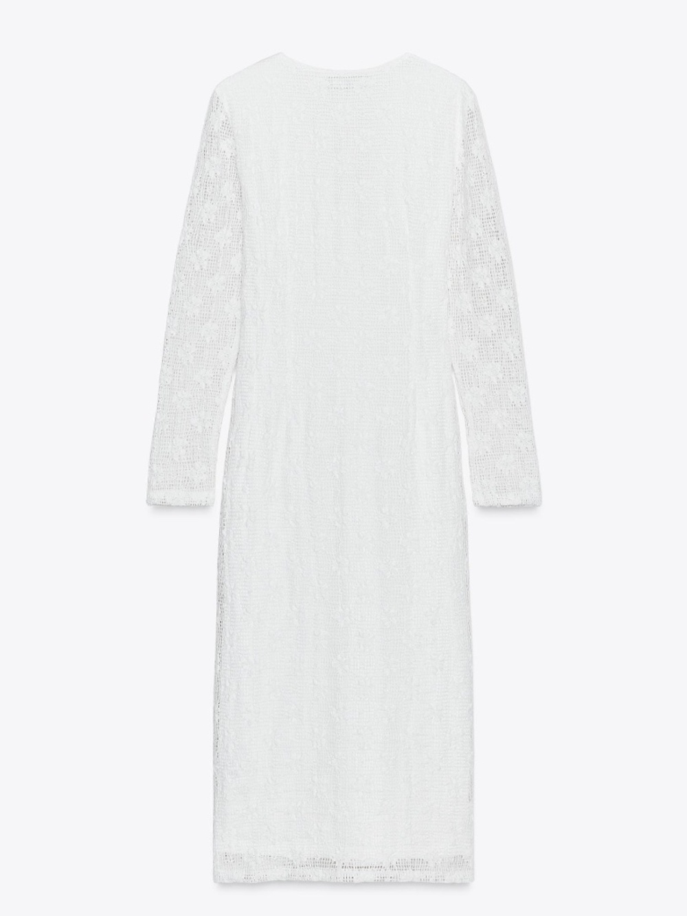 Zara white boho crochet long sleeves midi dress NWT - Picture 13 of 13